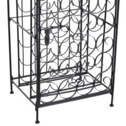 HOMCOM 35 Bottle Wrought Iron Wine Rack Cabinet With Lock, Black -Chic Furniture Store GUEST b59a39fb 36e0 456d a289 8008718ae8ec