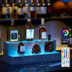 LED Lighted Liquor Bottle Display Shelf, DIY Illuminated Bottle Shelf With App & Remote Control -Chic Furniture Store GUEST b63df8c4 20ba 4524 a2c4 2e8419dbd551