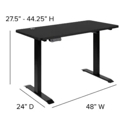 Emma And Oliver 48" Wide Black Electric Adjustable Standing Desk & Black Swivel Office Chair -Chic Furniture Store GUEST b6911f13 c292 4abf be01 b0f9f09d0a89
