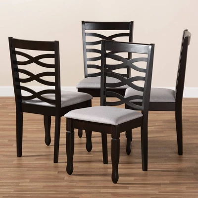4pc Lanier Finished Wood Dining Chairs - Baxton Studio 2 4pc Lanier Finished Wood Dining Chairs - Baxton Studio - Image 2