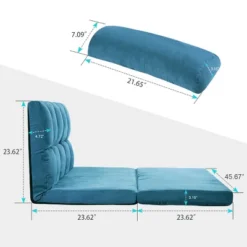 Whisen Double Chaise Lounge Sofa Floor Couch And Sofa With Two Pillows -Chic Furniture Store GUEST b86694d2 86c3 4ce9 835a ea28f094b3f2