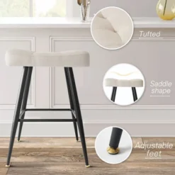 25" Kobe Backless Upholstered Saddle Counter Stool (Set Of 2)- The Pop Maison 15 25" Kobe Backless Upholstered Saddle Counter Stool (Set Of 2)- The Pop Maison -Chic Furniture Store GUEST b8ae5aa4 d435 4d9b 812b a54f9d227727