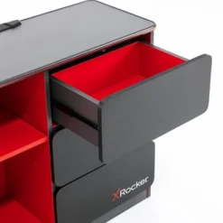 Carbon-Tek Gaming Storage Unit With LED Gray/Red - X Rocker -Chic Furniture Store GUEST b8cc2276 14af 494a 905b f501c24eb6bd