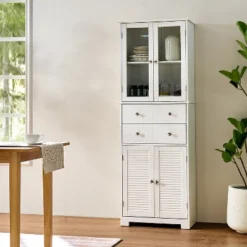 67" Tall Storage Cabinet, Freestanding Kitchen Pantry Cabinet With Glass Door & 2 Shelves & 2 Drawers 9 67" Tall Storage Cabinet, Freestanding Kitchen Pantry Cabinet With Glass Door & 2 Shelves & 2 Drawers -Chic Furniture Store GUEST b9a6dbb2 75f9 4461 b133 d0a1bd51b18e