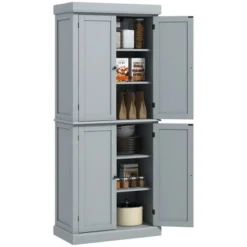 HOMCOM 72" Traditional Freestanding Kitchen Pantry Cupboard With 2 Cabinet, And Adjustable Shelves 14 HOMCOM 72" Traditional Freestanding Kitchen Pantry Cupboard With 2 Cabinet, And Adjustable Shelves -Chic Furniture Store GUEST ba679a85 b146 4881 9c0d a5d5eaff082e