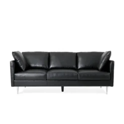 Brockbank Modern Faux Leather 3 Seater Sofa With Pillows - Christopher Knight Home 21 Brockbank Modern Faux Leather 3 Seater Sofa With Pillows - Christopher Knight Home -Chic Furniture Store GUEST bacf503a 0239 4592 b703 0eaae22103d7