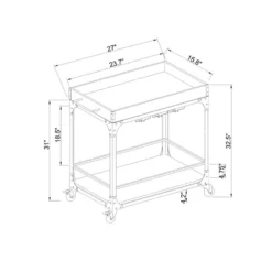 Franklin Bar Cart And Wine Rack Weathered Gray - Threshold™ -Chic Furniture Store GUEST baddc049 bc6c 41a3 9626 2f6e9e0bb00f
