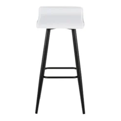 Set Of 2 Ale Faux Leather/Steel Barstools Black/White - LumiSource -Chic Furniture Store GUEST bb2e1e0a 7b90 40df 90a7 241e402fc9a7