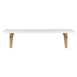 36" X 9" Corblynd Traditional Wood Wall Shelf White/Gold - Kate And Laurel -Chic Furniture Store GUEST bb8adace 9f77 4c59 a211 944839eb769a