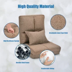 Costway Fold Down Chair Flip Out Lounger Convertible Sleeper Couch Futon Bed W/ Pillow 14 Costway Fold Down Chair Flip Out Lounger Convertible Sleeper Couch Futon Bed W/ Pillow -Chic Furniture Store GUEST bcde3d88 3f2f 489c afa1 21dde2410183