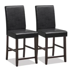 Costway Set Of 2/4 Bar Stools 25inch Counter Height Barstool Pub Chair W/Rubber Wood Legs -Chic Furniture Store GUEST bd08c6e9 9845 463a a7e7 5aa12850a1c9