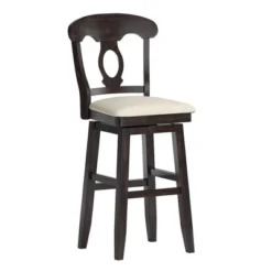 29" South Hill Napoleon Back Wood Swivel Height Barstool - Inspire Q -Chic Furniture Store GUEST bec36c9c e3b5 4a43 8c7c 42f755931d04