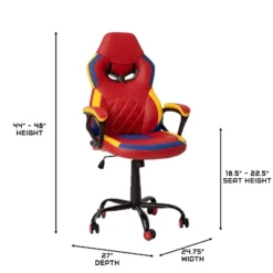 BlackArc High Back Gaming Chair With Red And Yellow Faux Leather Upholstery, Adjustable Swivel Seat And Padded Flip-Up Arms -Chic Furniture Store GUEST bf6e9285 24b5 442f a283 ad64bcfccb5a