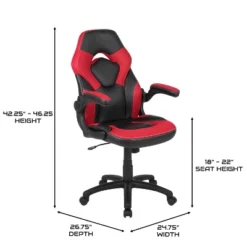 BlackArc Gamma Gaming Desk & Chair Set - Black & Red High Back Gaming Chair With Flip-Up Arms; Desk With Detachable Headphone Hook/Cupholder -Chic Furniture Store GUEST bfb78509 62a7 452a 94c7 5b918b22832e