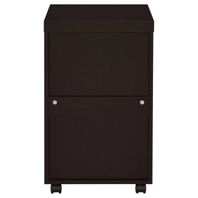 Skeena 3 Drawer Mobile Storage Cabinet Cappuccino - Coaster 6 Skeena 3 Drawer Mobile Storage Cabinet Cappuccino - Coaster - Image 6