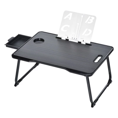 Unique Bargains Laptop Bed Desk Tray Portable Desk With Storage Drawer Reading Holder Water Slot Foldable Table 4 Unique Bargains Laptop Bed Desk Tray Portable Desk With Storage Drawer Reading Holder Water Slot Foldable Table - Image 4