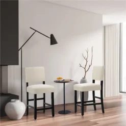 Yaheetech 24.6" H Upholstered Counter Bar Stool, Beige