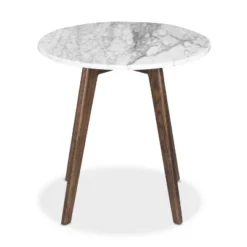 20" Gabrielle Marble Round Side Table Walnut - Poly & Bark -Chic Furniture Store GUEST c21a9eda 76ac 43d4 a602 2cc0655d0086