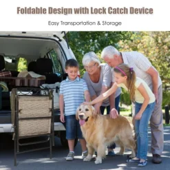 Costway Set Of 4 Patio Folding Chairs Sling Portable Dining Chair Set W/ Armrest -Chic Furniture Store GUEST c224fc48 794c 44c9 be37 616ca33ce99d