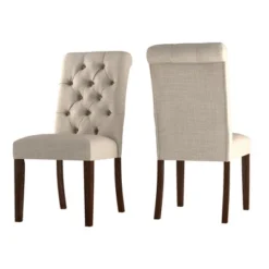 Set Of 2 Gramercy Tufted Rolled Back Parsons Chairs - Inspire Q -Chic Furniture Store GUEST c244082a 4827 4c83 a172 a9f34a413f75