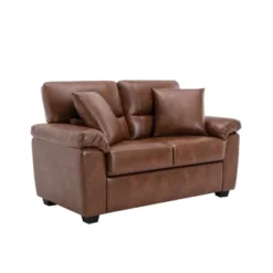 Morden Faux Leather Upholsteredwith Pillows -Morden Fort