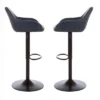 Set Of 2 Mid Century Modern Leatherette Gaslift Adjustable Swivel Barstool - Glitzhome