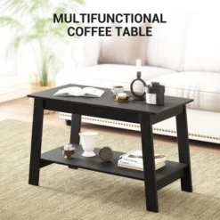 2-Tier Industrial Coffee Table With Storage Shelf For Small Apartment Living Room -Chic Furniture Store GUEST c32c6873 23d9 4783 a143 915b487756a1