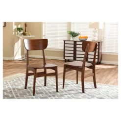 Set Of 2 Netherlands Mid-century Modern Scandinavian Dining Side Chairs - Baxton Studio: Veneer Tops -Chic Furniture Store GUEST c33b3c15 d530 4e06 ac2d b6d69b838ce2