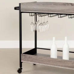 City Life Bar Cart With Wine Glass Rack - South Shore -Chic Furniture Store GUEST c615fdb4 e600 4371 8a3e 772b96d964e5