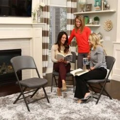 4pk Padded Commercial Grade Folding Chair Gray - Lifetime -Chic Furniture Store GUEST c7293fb5 2314 446c bb7f 0bd90d44f2e3