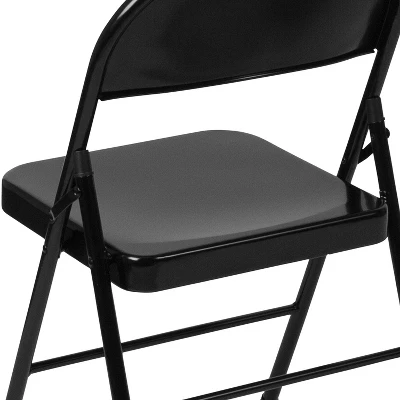 Flash Furniture 4 Pack HERCULES Series Double Braced Metal Folding Chair 6 Flash Furniture 4 Pack HERCULES Series Double Braced Metal Folding Chair - Image 6