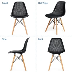 Costway Set Of 4 Plastic Hollow Out Chair Mid Century Modern Wood-Leg Seat 18 Costway Set Of 4 Plastic Hollow Out Chair Mid Century Modern Wood-Leg Seat -Chic Furniture Store GUEST c8bbd006 fdc9 4bf8 b40e 5a5c846f0cba