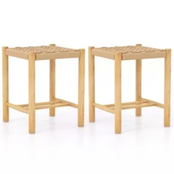 Costway Dining Stool Set Of 2/4 18'' Backless With Rubber Wood Frame Woven Paper Seat Kitchen 16 Costway Dining Stool Set Of 2/4 18'' Backless With Rubber Wood Frame Woven Paper Seat Kitchen -Chic Furniture Store GUEST ca33c3d6 e524 4500 978b 75267a119f14