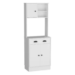 Gulches Stylish White Pantry Cabinet With Drawer And 3 Doors - Perfect For Kitchen Storage -Chic Furniture Store GUEST cac2b9b5 cef0 4c03 b64a 464ba4ff8827
