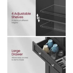 VASAGLE Kitchen Pantry Storage Cabinet, 71.9 Inches Tall Freestanding Cupboard With 1 Large Drawer, 6 Hanging Shelves -Chic Furniture Store GUEST cccb94ef 7fb9 4bb2 99f5 67e32d680a38