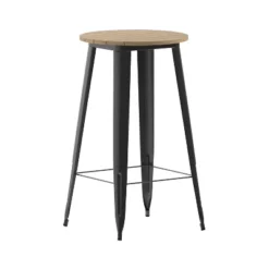 Flash Furniture Declan Commercial Indoor/Outdoor Bar Top Table, 23.75" Round All Weather Poly Resin Top With Steel Base -Chic Furniture Store GUEST cd1cdc7a 3e2d 47af ba74 866c753e72e9