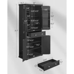 VASAGLE Kitchen Pantry Storage Cabinet, 71.9 Inches Tall Freestanding Cupboard With 1 Large Drawer, 6 Hanging Shelves -Chic Furniture Store GUEST cd9d7717 1ffc 41ee a42b 728297d0bbbc