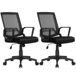 Yaheetech Adjustable Mid-Back Office Chair Computer Chair With Wheels -Chic Furniture Store GUEST cda7bd30 0ed6 4247 840c 5ef789a829b9