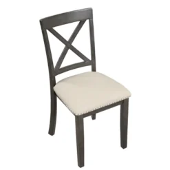 5-Piece Dining Set With Solid Wood Table And 4 Chairs, Gray - ModernLuxe -Chic Furniture Store GUEST cf0a5dbd 617e 4310 9c19 718ae12711f3