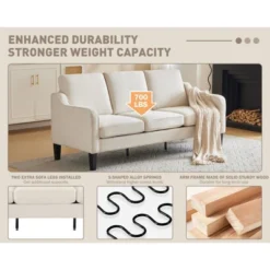 Erommy 3 Seat Sofa With 4 Wood Legs, Modern Sofa Couch For Living Room, Bedroom, Apartment, Office -Chic Furniture Store GUEST d150fe73 2ce1 4779 8d17 bf59982b027b