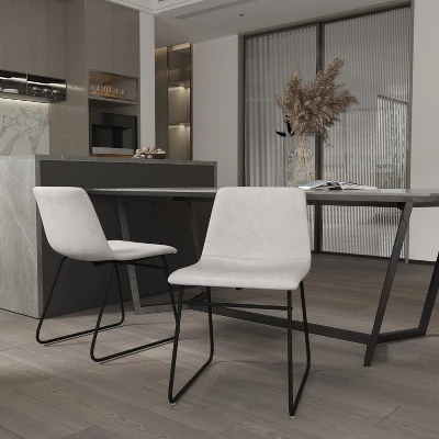 Emma And Oliver 18 Inch Indoor Dining Table Chairs, LeatherSoft Upholstery-Set Of 2 1 Emma And Oliver 18 Inch Indoor Dining Table Chairs, LeatherSoft Upholstery-Set Of 2