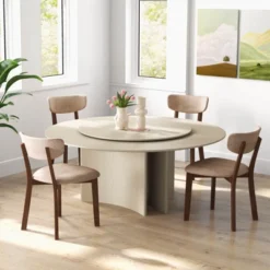 Costway 2 PCS Upholstered Dining Chairs Set Of 2 With Solid Rubber Wood Frame, Curved Backrest Brown/Grey -Chic Furniture Store GUEST d35efad3 9e21 4f06 9d52 a1b8cfe6a175