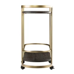 Lyflon Rolling Bar Cart Black/Gold - Aiden Lane -Chic Furniture Store GUEST d5372f31 aba7 4c53 bd75 d2dcd76e2fe2