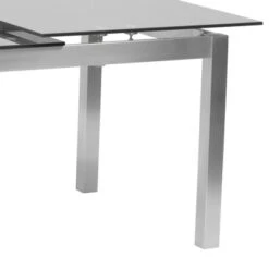 IvanExtendable Dining Table In Brushed Stainless Steel And Gray Tempered Glass Top - Armen Living -Chic Furniture Store GUEST d5924028 56ad 497a a0c7 2dad370fa1f4