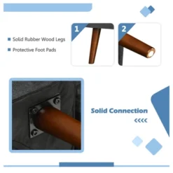 Costway Convertible Futon Sofa Bed Adjustable Couch Sleeper W/ Wood Legs NavyGreyYellow -Chic Furniture Store GUEST d5bceb4c 52ae 4eb7 aa2d 38c024b12232