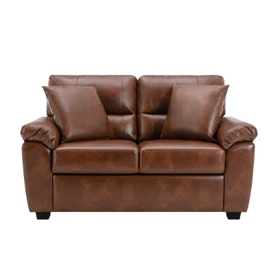 Morden Faux Leather Upholsteredwith Pillows -Morden Fort 2 Morden Faux Leather Upholsteredwith Pillows -Morden Fort - Image 2