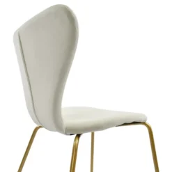 HANA+FLAVIA 5-Piece Round Clear Glass Gold Legs Dining Table Set With 4 Upholstered Chairs-The Pop Maison -Chic Furniture Store GUEST d982f064 93d5 4b47 afeb ab944b783dc1