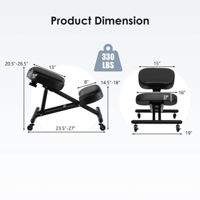 Costway Ergonomic Kneeling Chair Adjustable Stool Memory Foam Angled Seat 4 Costway Ergonomic Kneeling Chair Adjustable Stool Memory Foam Angled Seat - Image 4