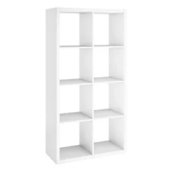ClosetMaid 4583 Bookcase Open Back 8-Cube Storage Organizer, White (2 Pack)