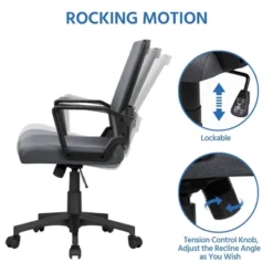 Yaheetech Adjustable Mid-Back Office Chair Computer Chair With Wheels -Chic Furniture Store GUEST dd2e862e 99a2 47fd 99bb 75758f85e380